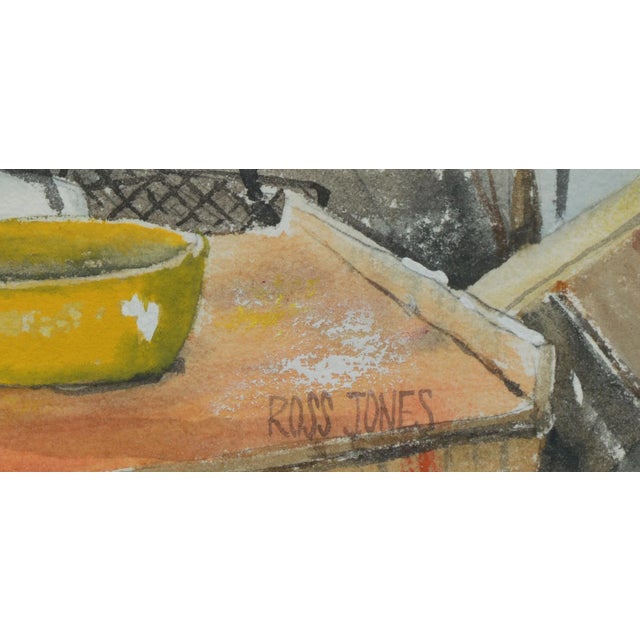 1970s "The Vintage Store" Watercolor Still Life Painting by Ross Jones, Framed For Sale - Image 4 of 6