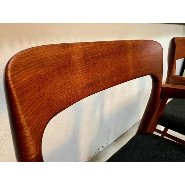 Set of Danish Teak & Wool Model 56 Chairs by Niels O. Møller for J.L. Møllers, 1954 For Sale - Image 10 of 16