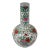 Large Asian Hand Painted Bulbus Long Neck Vase For Sale