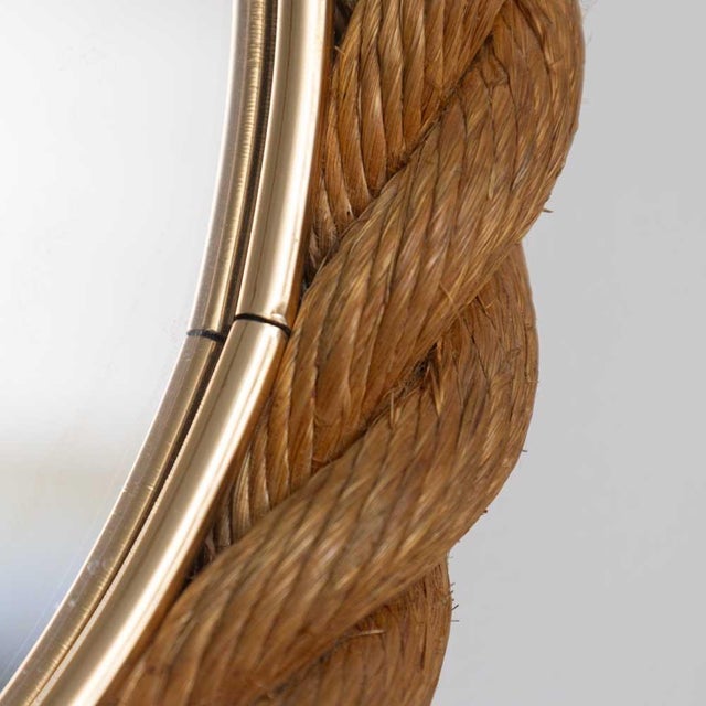 Metal 1960s French Rope Mirror in the Style of Audoux Minet For Sale - Image 7 of 9