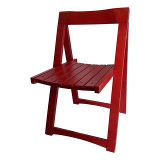 Mid-Century Modern Red Folding Chair For Sale