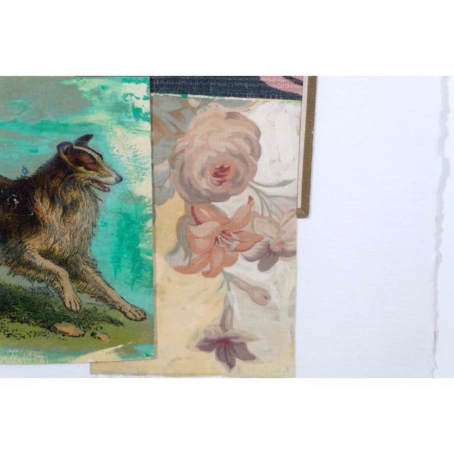 Textile Randa Newland Untitled (Collie) Contemporary Mixed Media & Collage Framed 2002 For Sale - Image 7 of 12