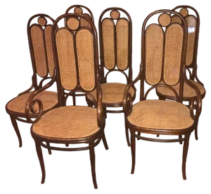 Nr 16 4+2 Christal Palace in Caning Chairs by Michael Thonet for Thonet, 1870s, Set of 6