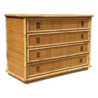 Rattan Chest of Drawers from Dal Vera, Italy, 1970s For Sale
