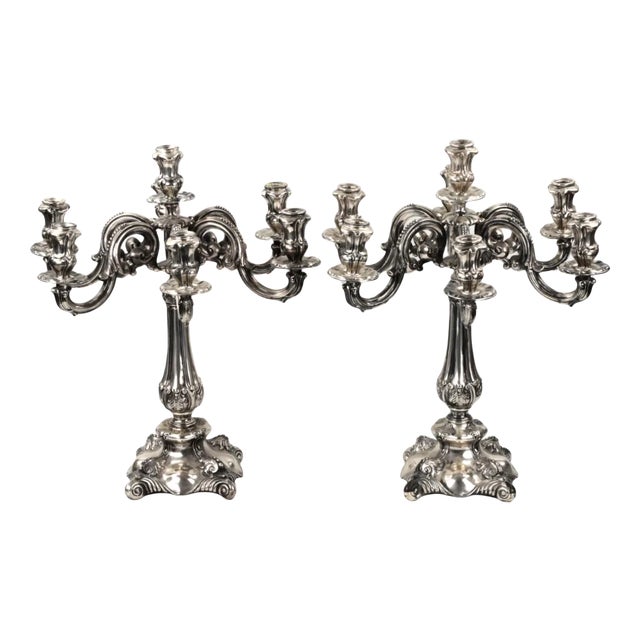 Silver Candlesticks from Vercelli, Set of 2 For Sale
