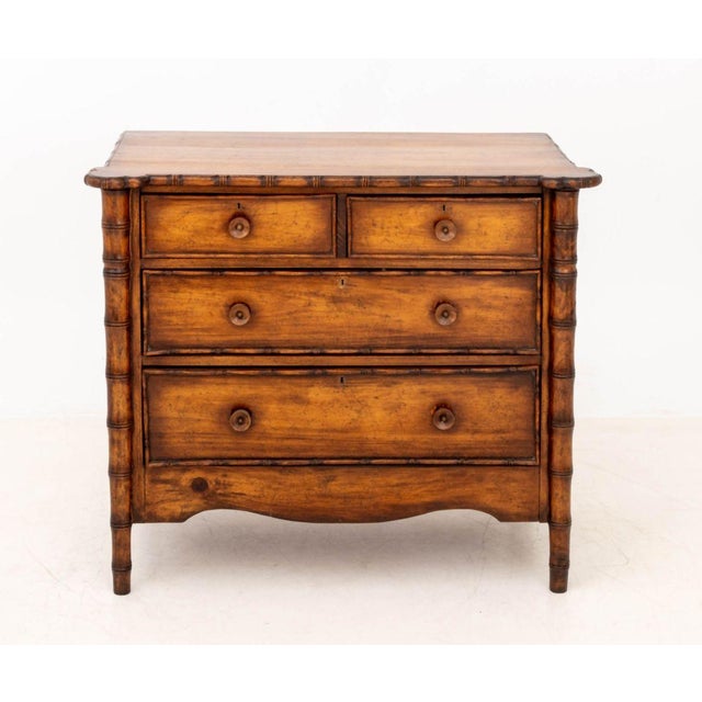 Aesthetic Movement Style Faux Bamboo Chest of Drawers, with two short drawers above two long drawers. 33.5" H x 39.5" W x...