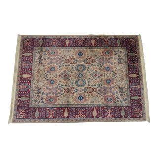 Vintage Karastan 900-901 Tea Wash Samovar 100% Wool Geometric Area Rug 4' X 6' For Sale