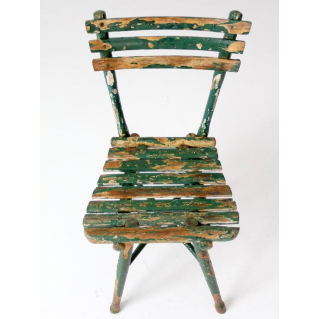 Green Antique Green Painted Rustic Adirondack Chair For Sale - Image 8 of 17