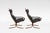 Vintage Siesta High Back Chairs in Black Leather and Plywood by Ingmar Relling for Westnofa, 1960s, Set of 2 For Sale - Image 3 of 6