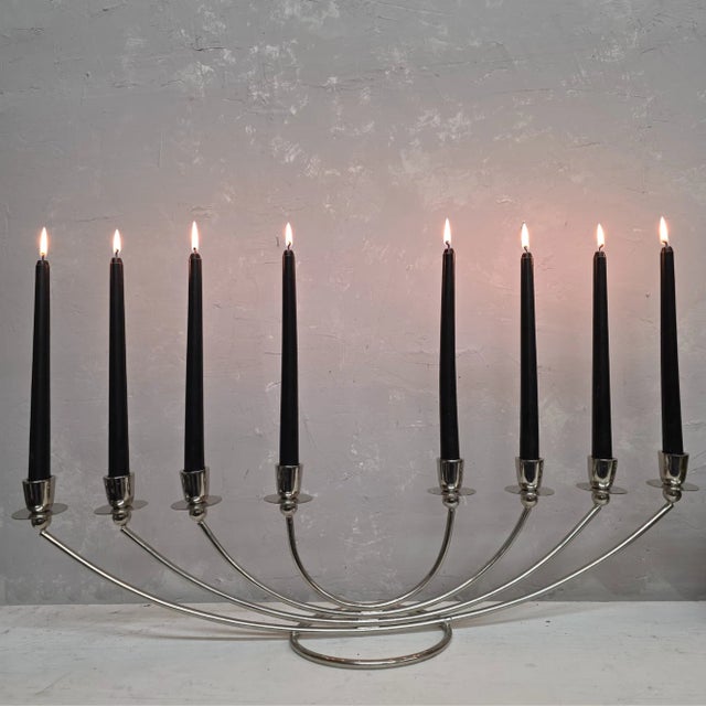 Vintage Silver Candelabra Grandmillennial Table Centerpiece For Sale - Image 15 of 18
