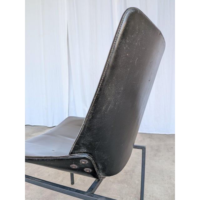 Vintage Lupina Shell Chair in Black Leather by Niko Kralj for Stol Kamnik, 1970s For Sale - Image 17 of 18