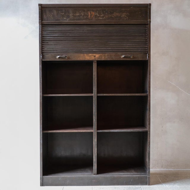 Antique Roll-Front Archive Cabinet from Strafor, 1920s For Sale - Image 9 of 9