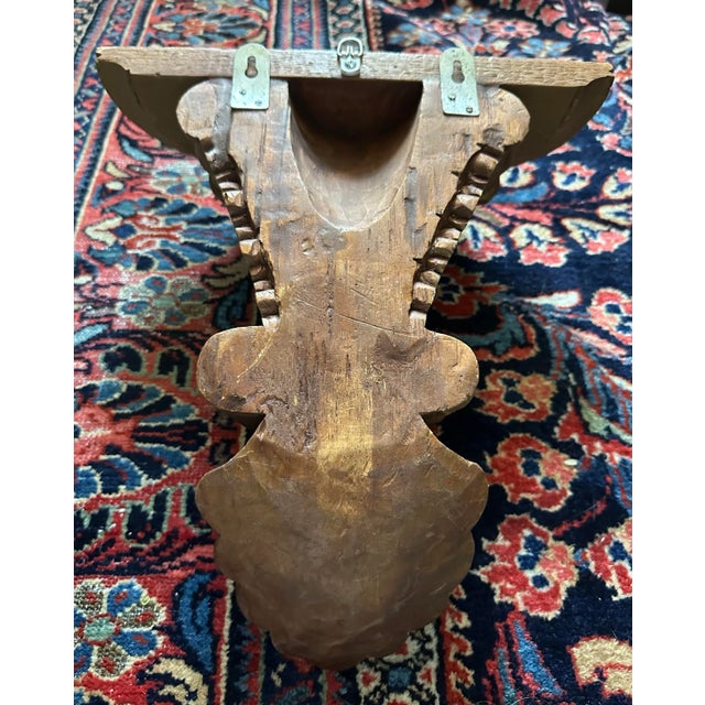 Pair of 18th Century Italian Neoclassical Gold Gilt Carved Wood Brackets Wall Mount Shelves For Sale - Image 12 of 13