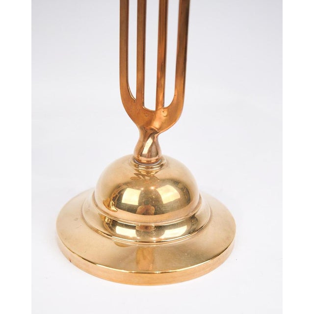 1920s Vintage Three-Armed Candlesticks in Brass, 1920s, Set of 2 For Sale - Image 5 of 10