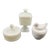 Mid 20th Century Collection of 3 Milk Glass Lidded Dishes For Sale