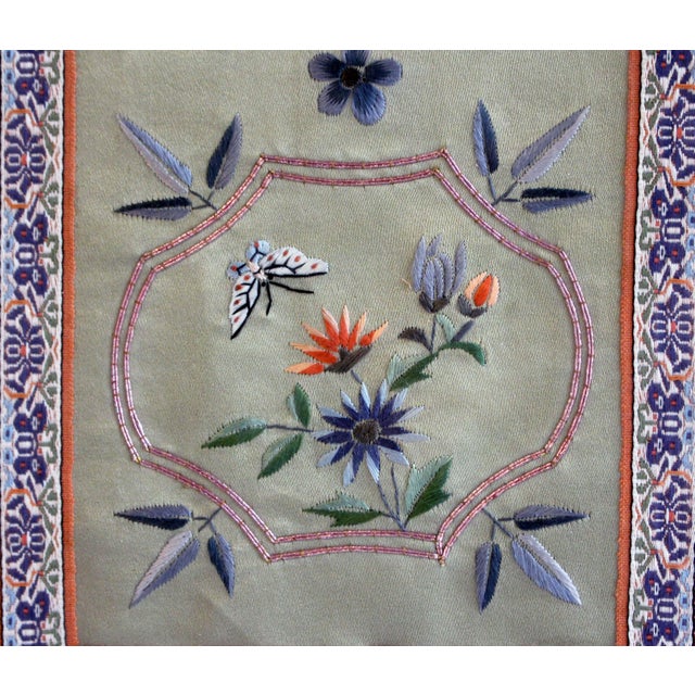 Early 20th Century Circa 1900 Chinese Silk Panel in Frame For Sale - Image 5 of 6