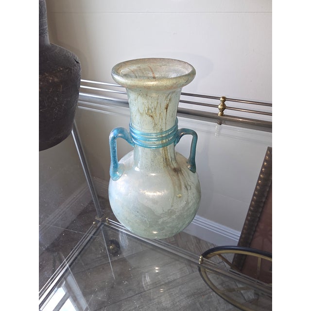 Glass Early 20th C Scavo Cenedese Roman Style Glass Vessel For Sale - Image 7 of 9