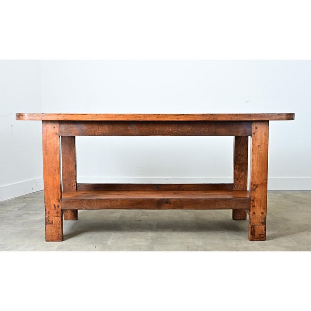 French 19th Century Solid Oak Workbench For Sale - Image 10 of 12