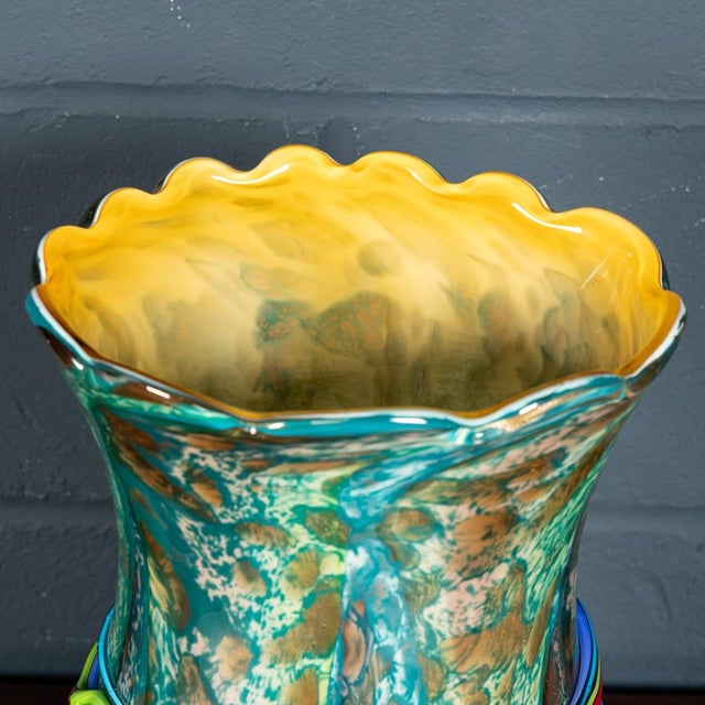 Vintage Italian Hand Blown Millefiori Glass Vase, Murano, 1990s For Sale - Image 11 of 18