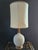 1960s 1960s Mid-Century Modern Gourd Table Lamp White Textured Porcelain & Teak, Danish Style MCM For Sale - Image 5 of 16