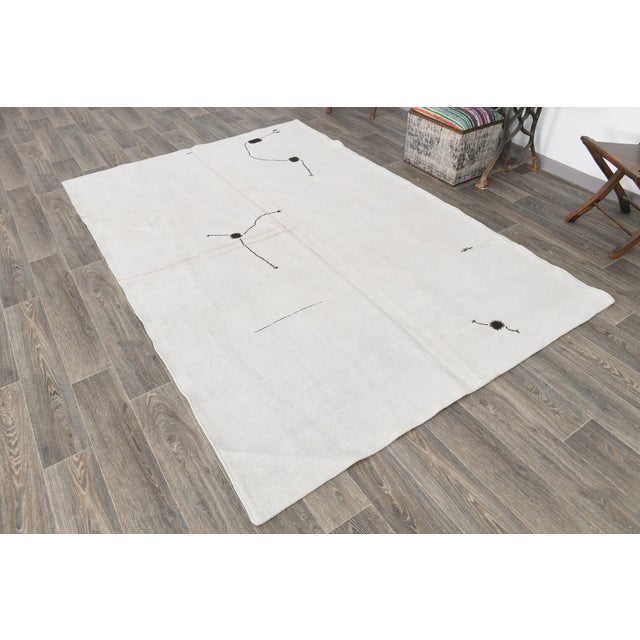 Vintage Handmade Hemp Kilim Rug For Sale - Image 12 of 12