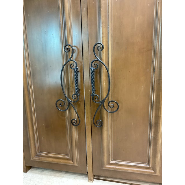 French Country Custom Hand-Forged Wrought Iron Door Pulls For Sale - Image 3 of 10
