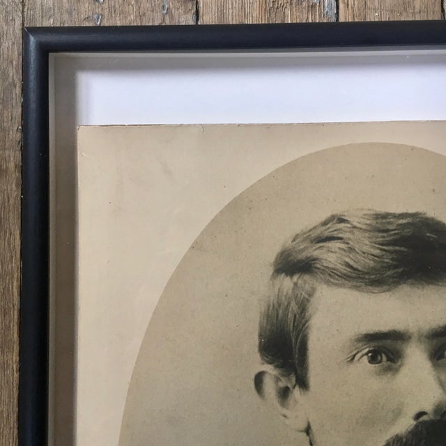 Early 1900s Portrait of a Gentleman With Striped Cravat For Sale - Image 4 of 9