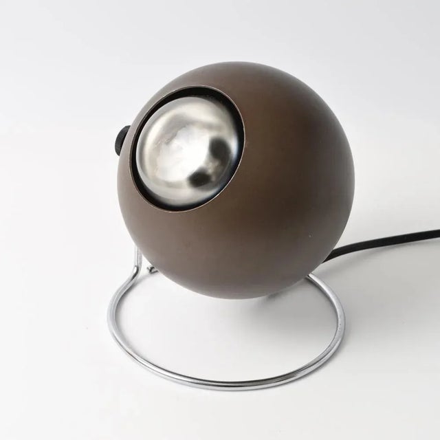 Brown Space Age Eyeball Table Lamp from Erco, 1970s For Sale - Image 8 of 9