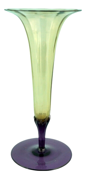 20th Century Trumpet Vase in Iridescent Crystal and Glass Paste from Louis Comfort Tiffany, United States, 1920s