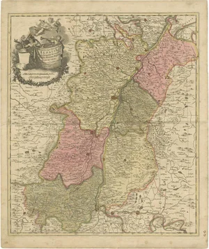 Antique Map of the Alsace Region of France by Schenk, 1700