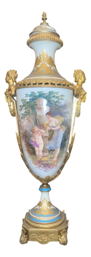 19th Century Sèvres Porcelain Urn With Gilt Bronze Mounts