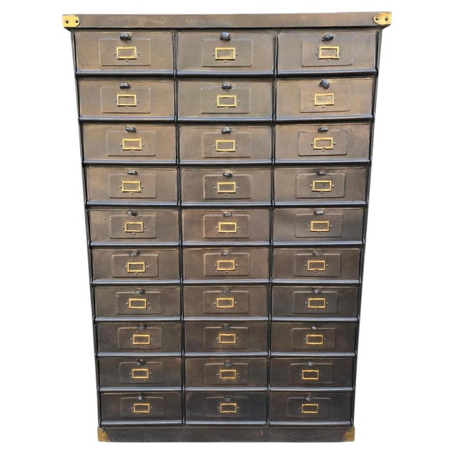 Vintage French Industrial Steel Filing Cabinet by Strafor, 1930 For Sale - Image 14 of 14