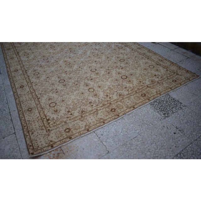 Vintage Distressed Oushak - 6'8" X 10'5'' For Sale - Image 4 of 9