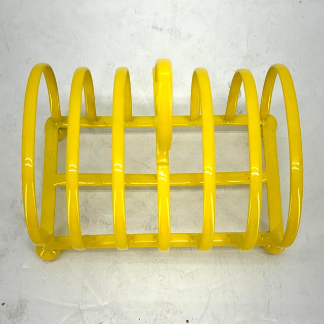 1920s Sunshine Yellow Silver Plated Letter or Toast Stand For Sale - Image 4 of 9