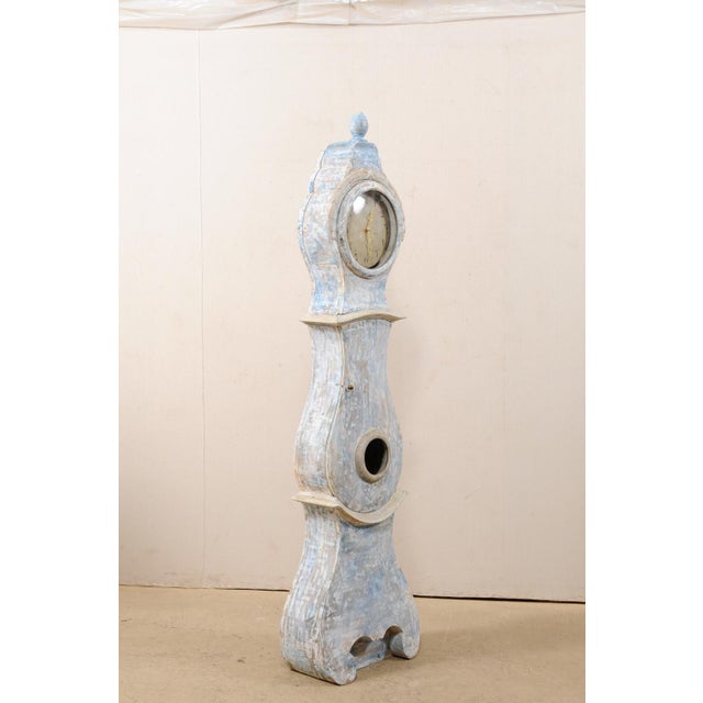 Wood 19th Century Swedish Floor Clock with New Quartz Movement For Sale - Image 7 of 11