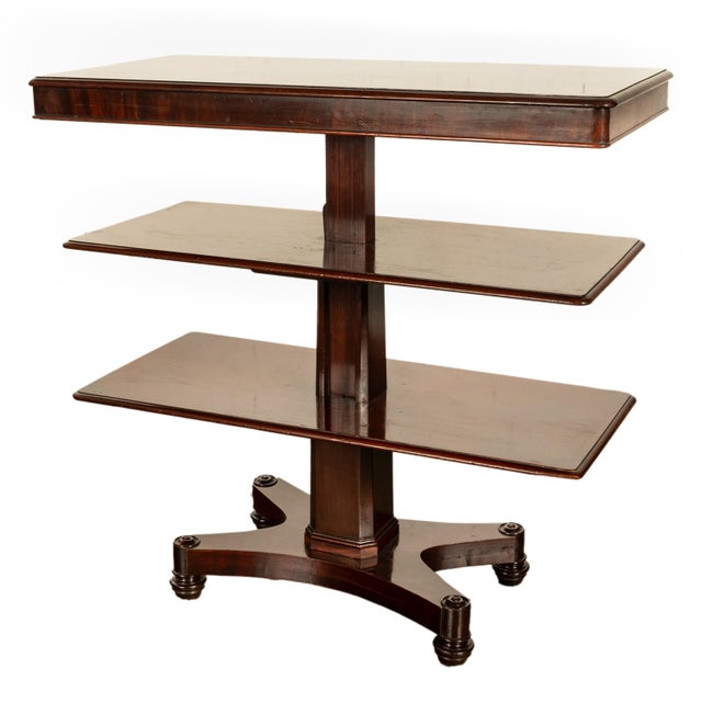 Antique Regency Mahogany Metamorphic 3 Tier Dumbwaiter Pedestal Side Table 1830 For Sale - Image 10 of 12