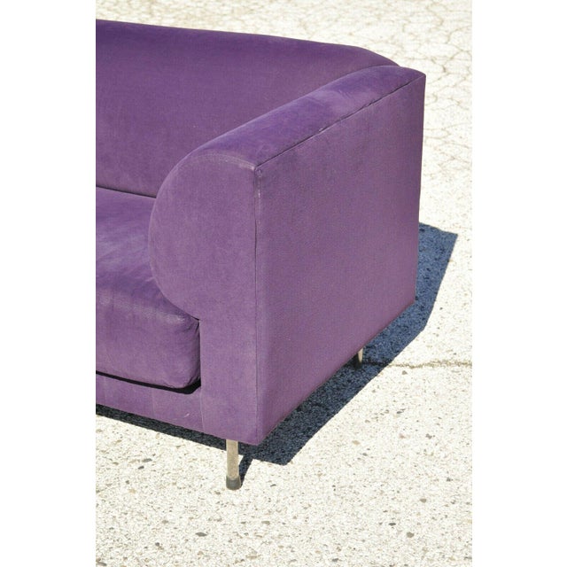 Larry Laslo for Directional Purple Modern Bauhaus Style Chrome Leg Sofa