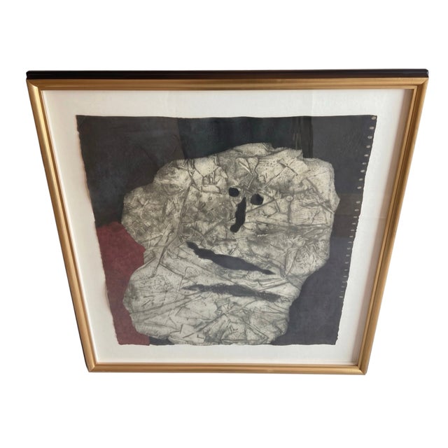 1970s Antoni Clavé (Spanish, 1913–2005) Float-Mounted Textured Abstract Etching 60/75 For Sale - Image 10 of 14