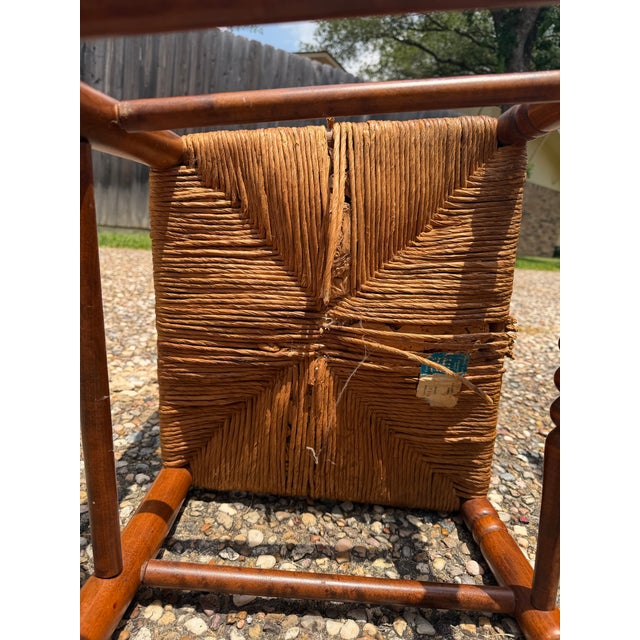 Vintage Tell City Chair Company Ladder-Back Rush Seat Chairs For Sale - Image 12 of 12