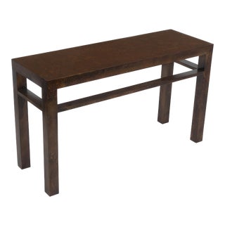 Henredon Oil Spot Drip Tortoise Shell Parsons Console Table 1970s For Sale