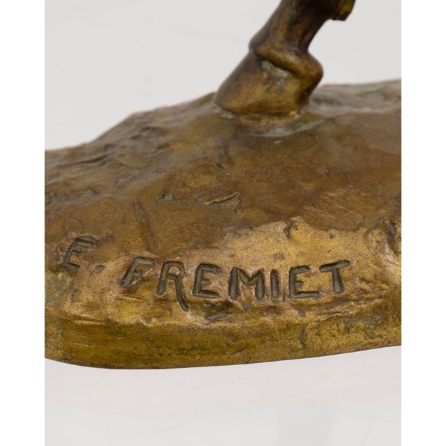 Emmanuel Frémiet Isabeau of Bavaria 1892 Signed Gilded Bronze Antique Sculpture For Sale - Image 4 of 8