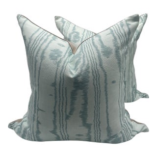 Quadrille Melanie Multi Turquoise Pillows- A Pair For Sale