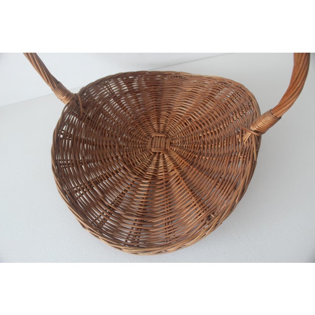 Vintage French Style Wicker Flower Gathering Basket For Sale - Image 12 of 12