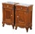 Pair of 19th Century French Louis XV Marble Top Carved Walnut Nightstands For Sale