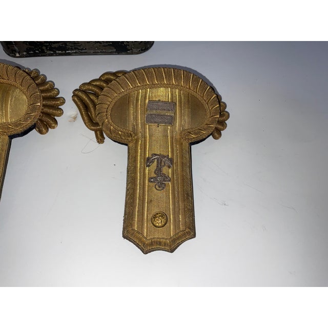 Metal Naval Officers Epaulets in Metal For Sale - Image 7 of 10