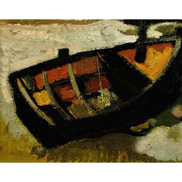 Andre Minaux, Stranded Boats, 1963, Oil Painting on Canvas, Framed For Sale - Image 8 of 18