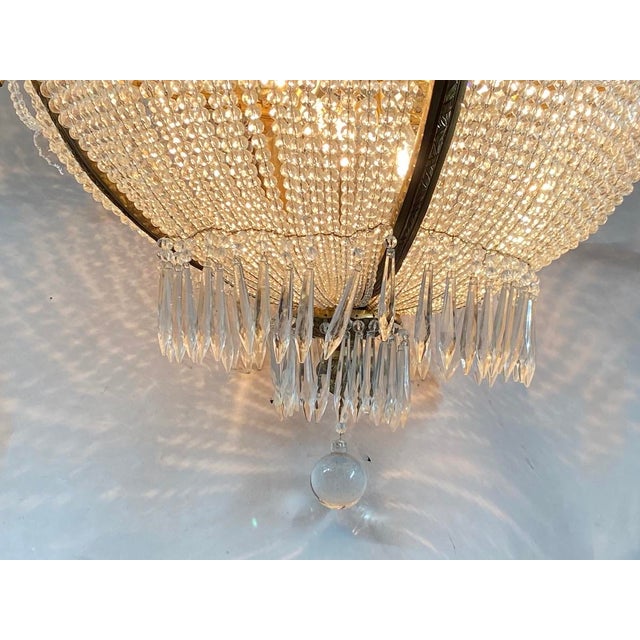 1860s French Empire Gold Bronze Crystal Chandelier For Sale - Image 13 of 18