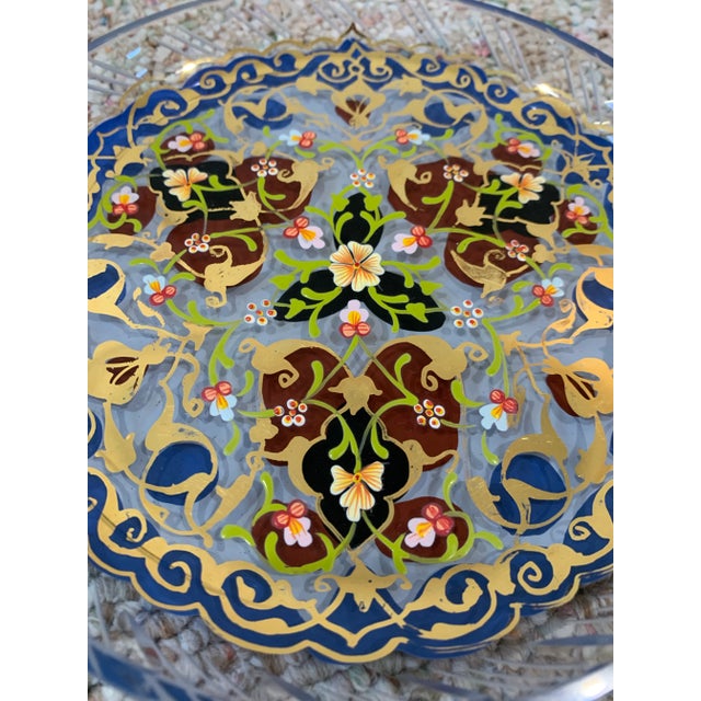 Hand painted hungarian glass dish.