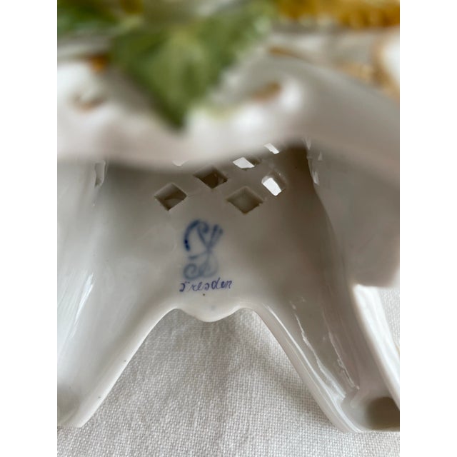 Mid 19th Century Antique Dresden Porcelain Compote For Sale - Image 5 of 9
