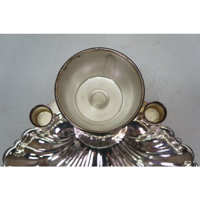 Metal Vintage Silver Plated Seafood Scallop Shrimp Clam Shell Cocktail Serving Platter For Sale - Image 7 of 15